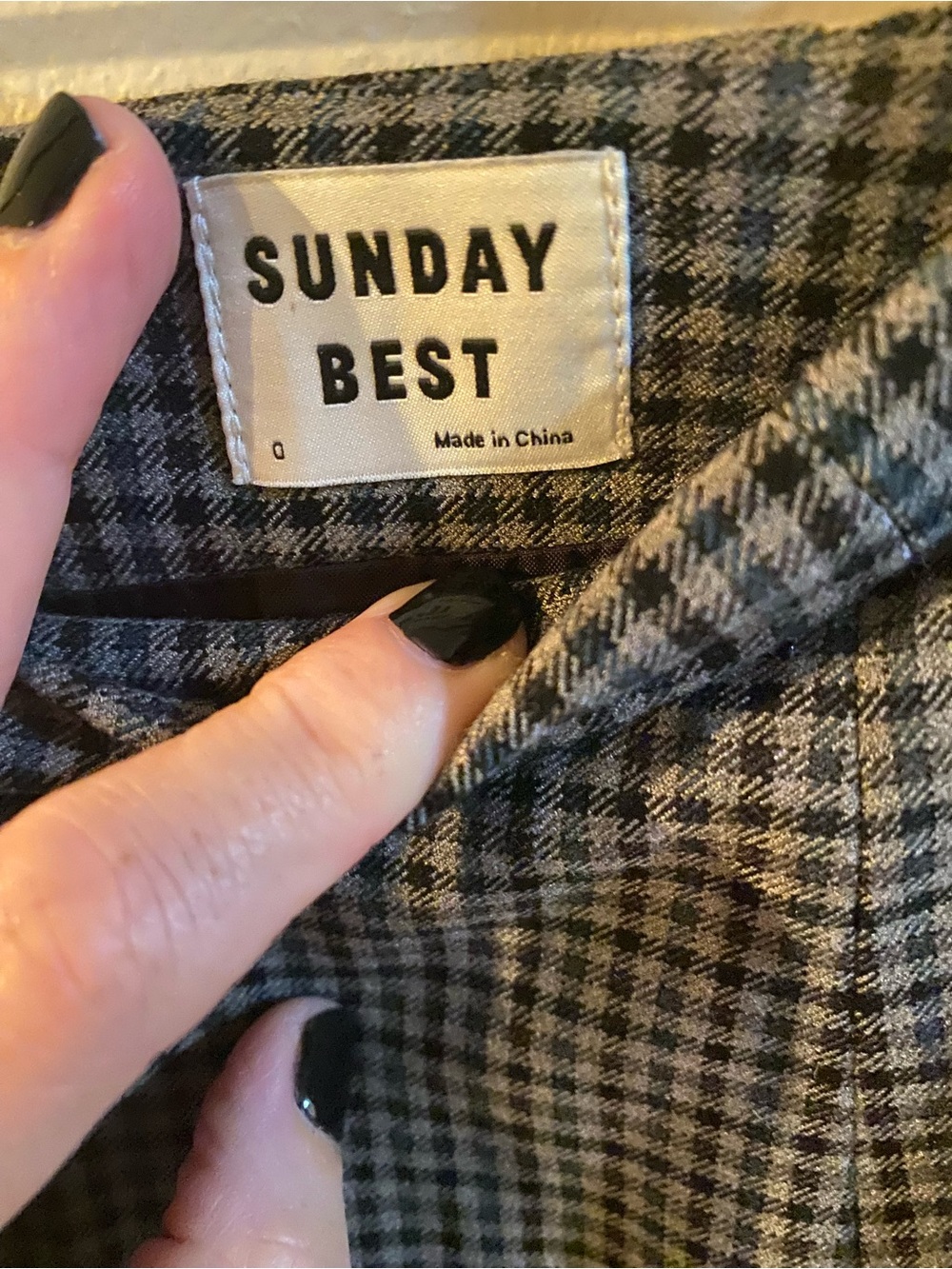 Sunday Best Houndstooth Mini Skirt in Black and Gray